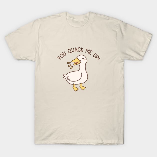 Cute Quacking Duck You Quack Me Up T-Shirt by rustydoodle